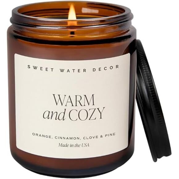 Warm and Cozy Soy Candle - Orange Peel, Cinnamon,Ginger and Clove Scented Candle - Picture 7 of 7